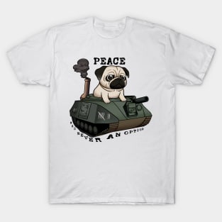 Pug in the Battle Zone: The War Tank-Pug Rises! T-Shirt